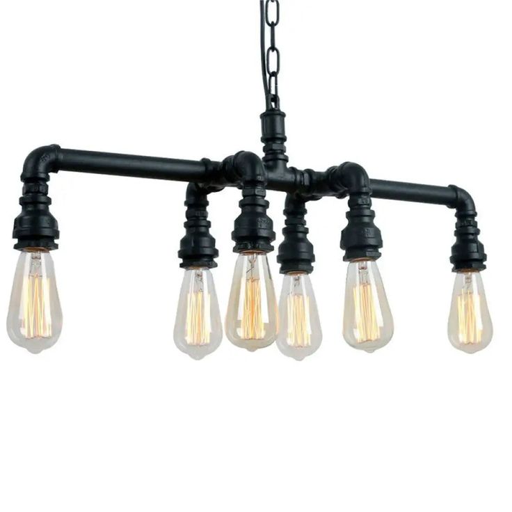 Gable 6-Light Iron Chandelier Finished in Matte Black