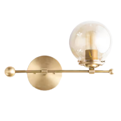 Alta Brushed Brass Wall Sconce, 6" Clear Globe