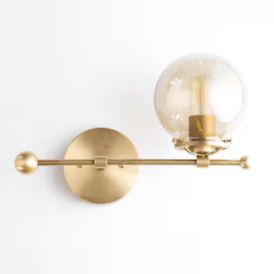 Alta Brushed Brass Wall Sconce, 6" Clear Globe