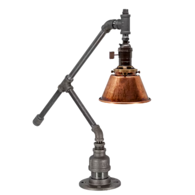 Castle Industrial Table Lamp with Copper Lamp Shade