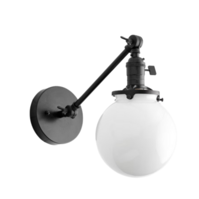 Westcliff 10" Swing-Arm, Opal Globe Wall Lamp
