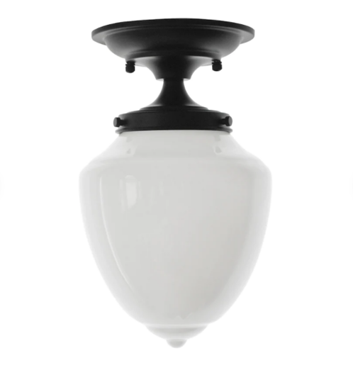 School Yard 8" Wide Opal Globe Flush Mount Ceiling Light