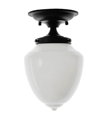 School Yard 8" Wide Opal Globe Flush Mount Ceiling Light