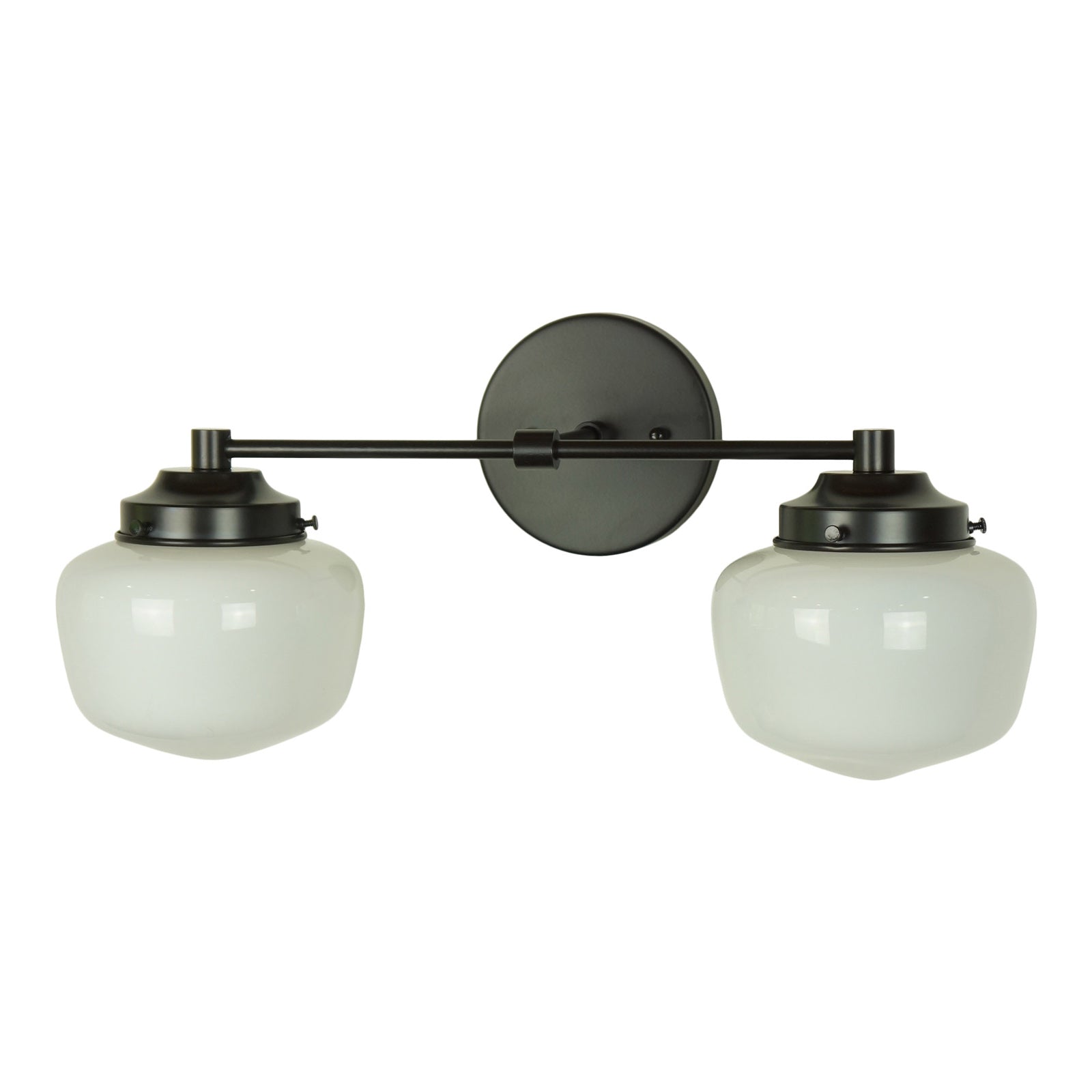 Avery 20" Bathroom Vanity Fixture, 2-Bulb with Opal Glass Shades
