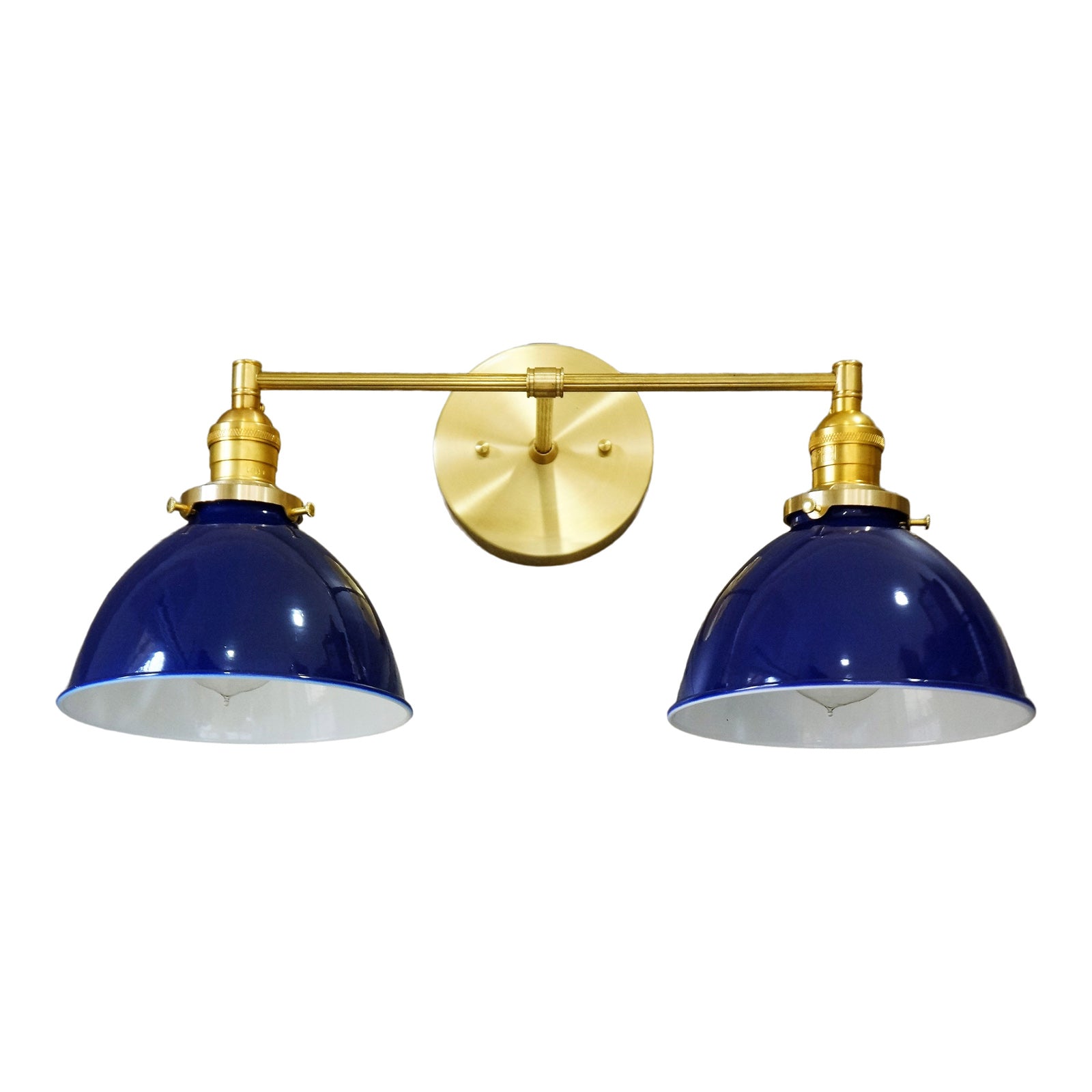 Sandpiper Blue & Brass 2-Shade Vanity Light