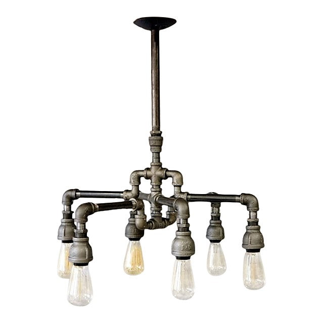 Austin 6-Bulb Industrial Iron Chandelier