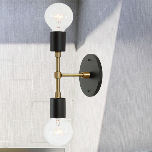 Adlie 2-Bulb Vanity Light, Brass & Matte Finish