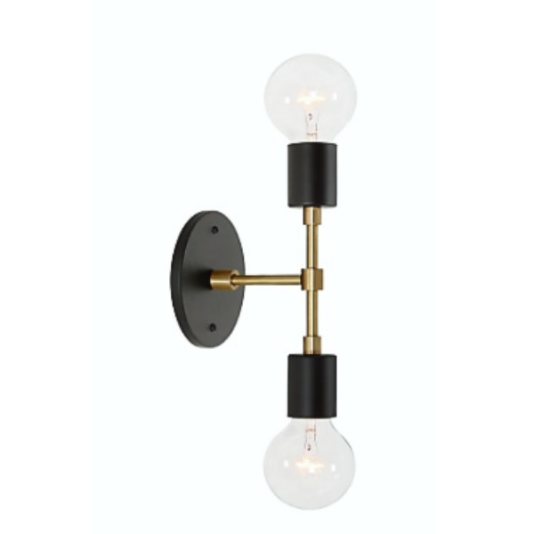 Adlie 2-Bulb Vanity Light, Brass & Matte Finish