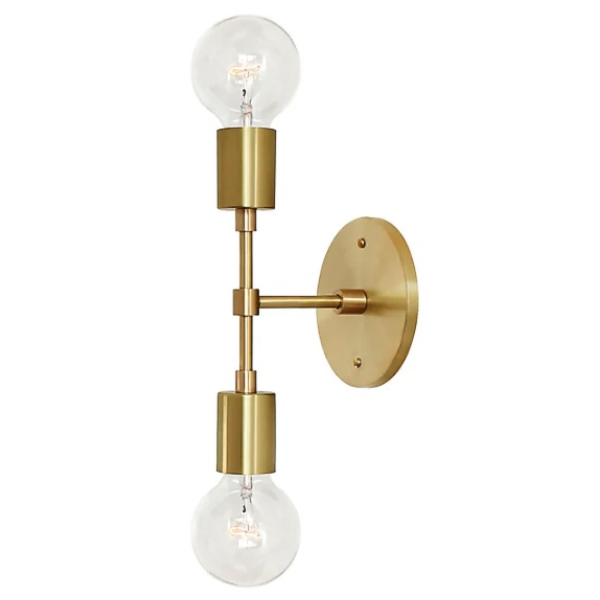 Jayce 2-Bulb Brass Vanity Light, Semi-Flush Mount