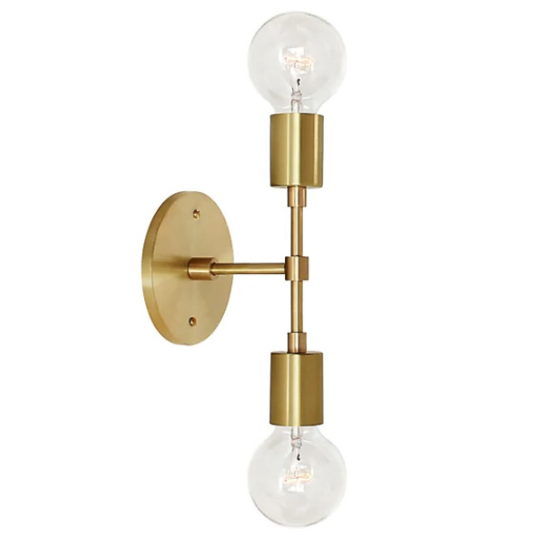 Jayce 2-Bulb Brass Vanity Light, Semi-Flush Mount