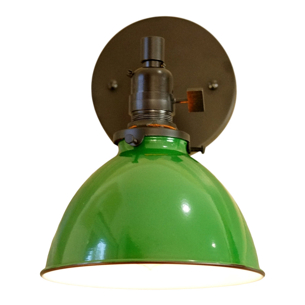 North Shore 1-Light Wall Sconce, Green Lamp Shade