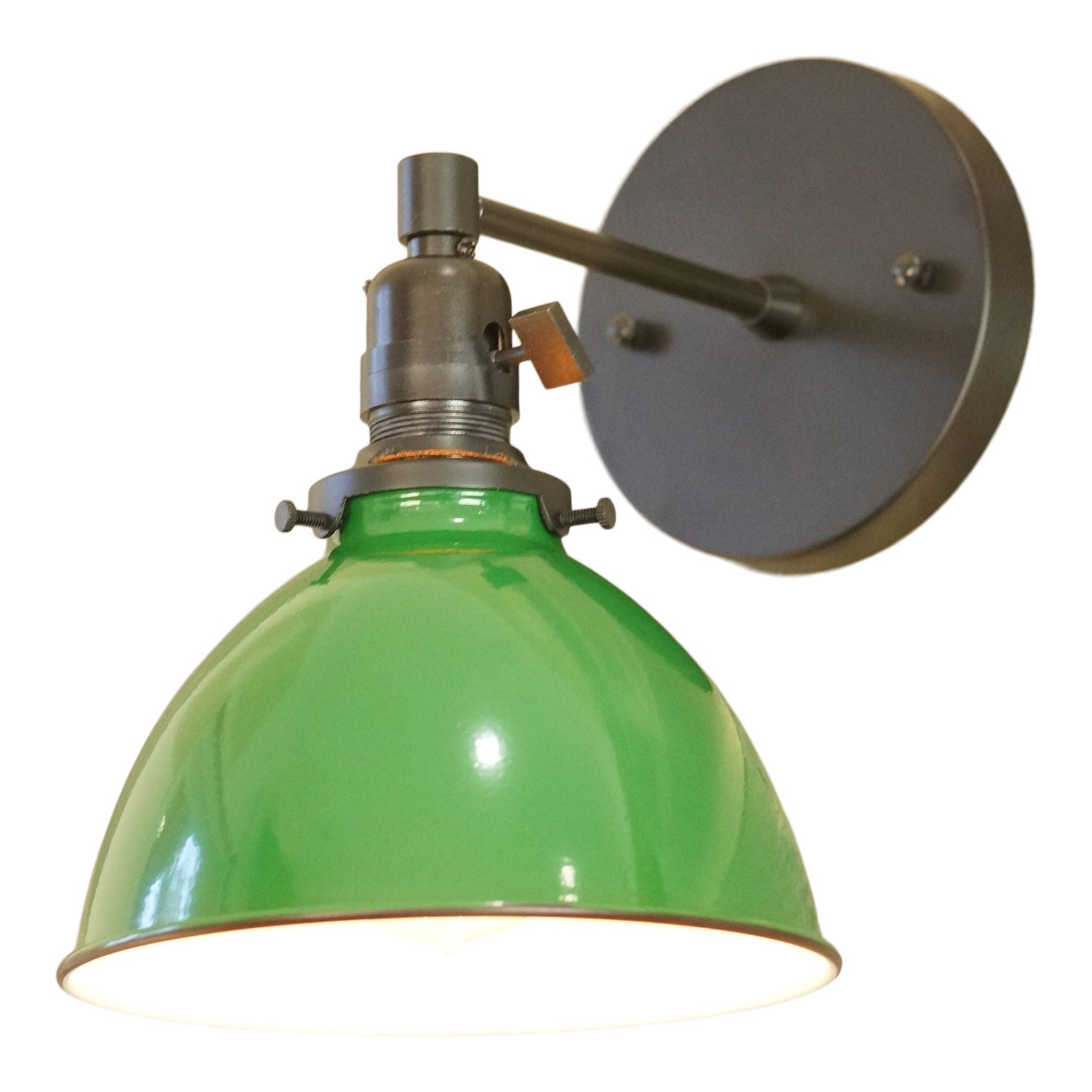 North Shore 1-Light Wall Sconce, Green Lamp Shade