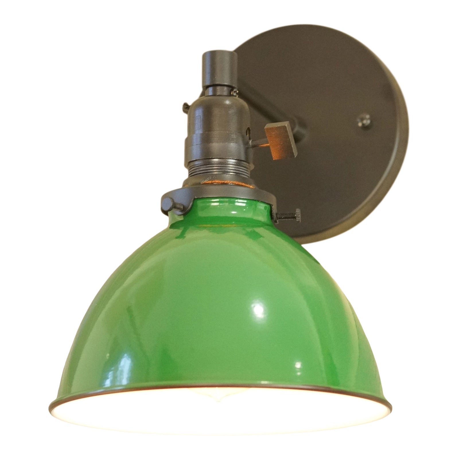 North Shore 1-Light Wall Sconce, Green Lamp Shade