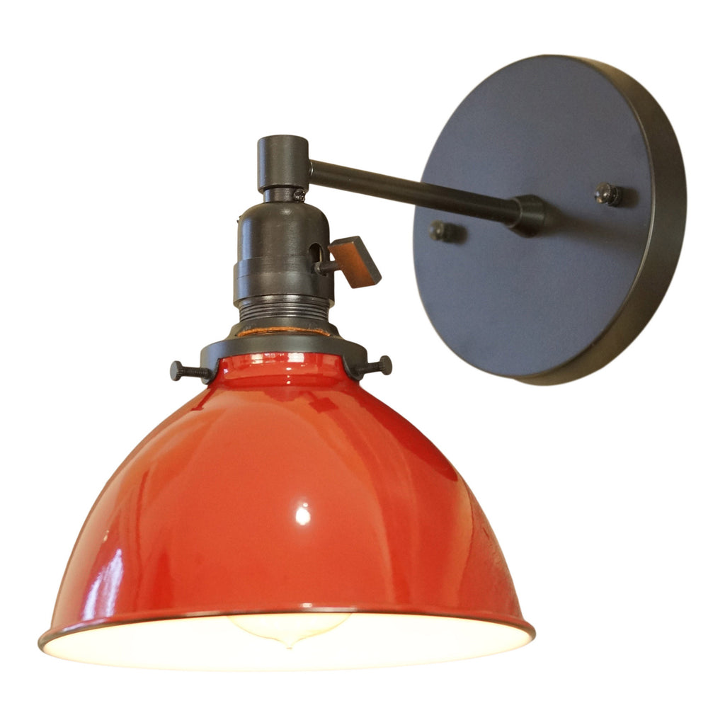 North Shore 1-Light Wall Sconce, Colonial Red Lamp Shade