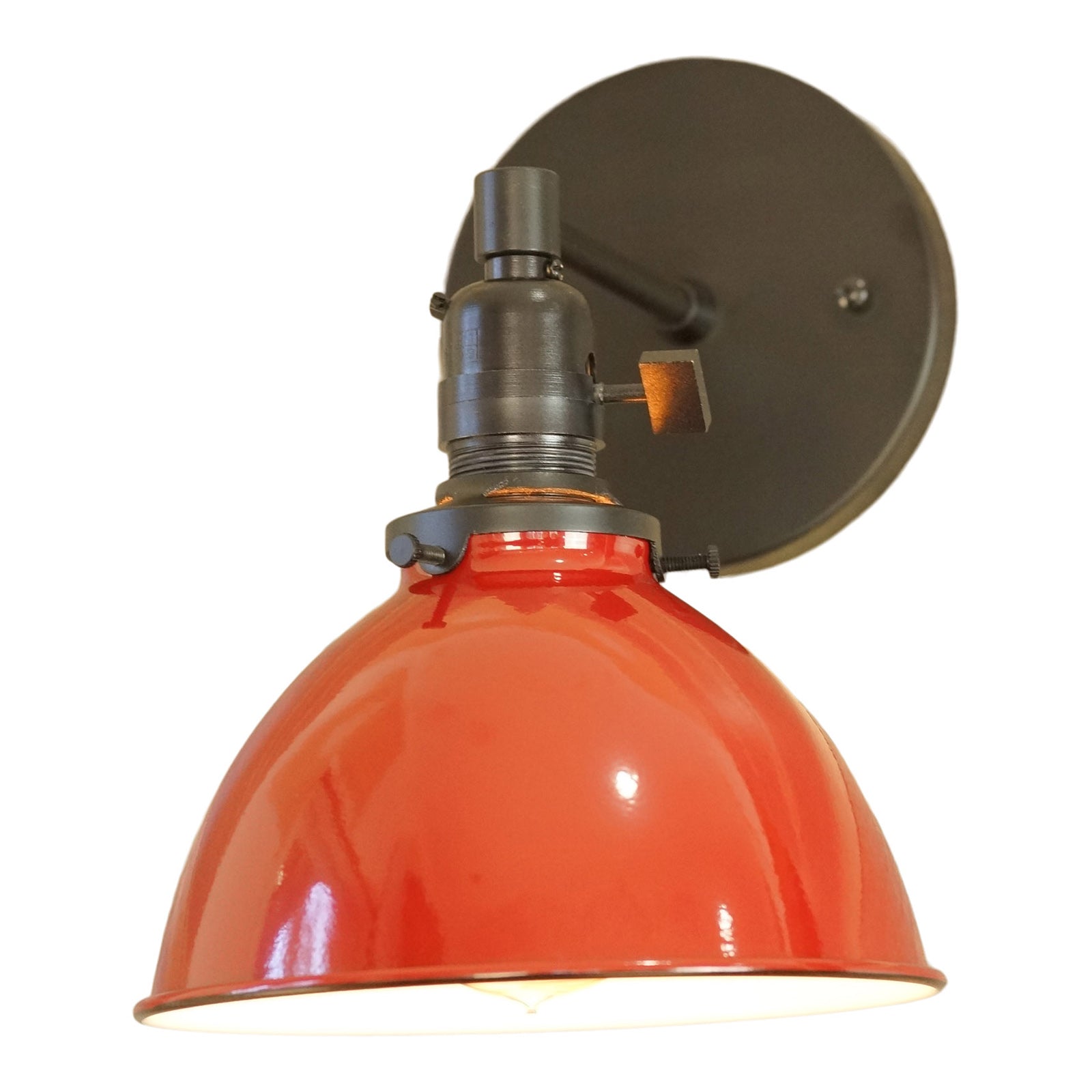 North Shore 1-Light Wall Sconce, Colonial Red Lamp Shade