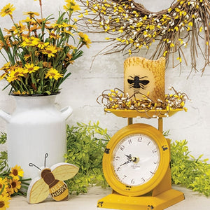 Sunflower Yellow Old Town Scale Clock