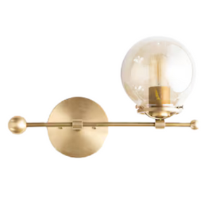 Alta Brushed Brass Wall Sconce, 6" Clear Globe