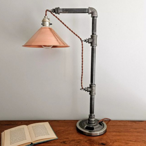 Victor Industrial Table Lamp, W/Lamp Cage