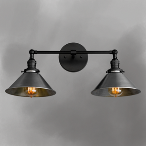 Modern Farmhouse 2-Steel Shade Vanity Light