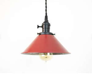 Olde-Town 8" Wide, Red Shade Pendant Light