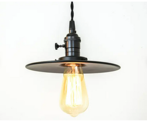 Urban Industrial 10" Wide Pendant Lighting, Black Twisted Wire