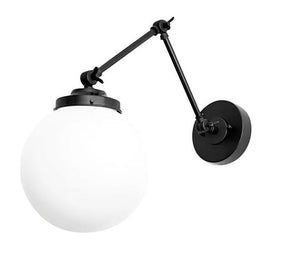 Westcliff 10" Swing-Arm, Opal Globe Wall Lamp