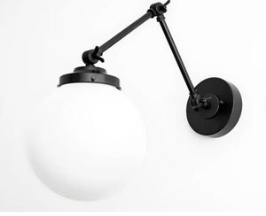 Westcliff 10" Swing-Arm, Opal Globe Wall Lamp