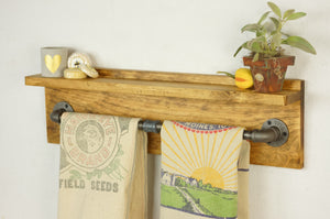 Twin Towel Farmhouse Bathroom Shelf