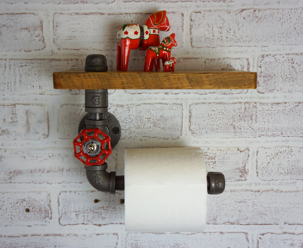 Farmhouse Style Toilet Paper Holder with Storage Shelf – Loft Essentials