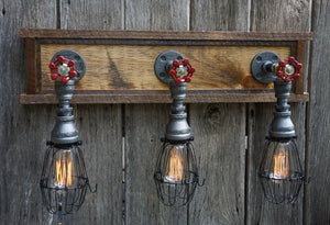 Craftsman Style Bathroom Vanity 3-Light with Wire Cages