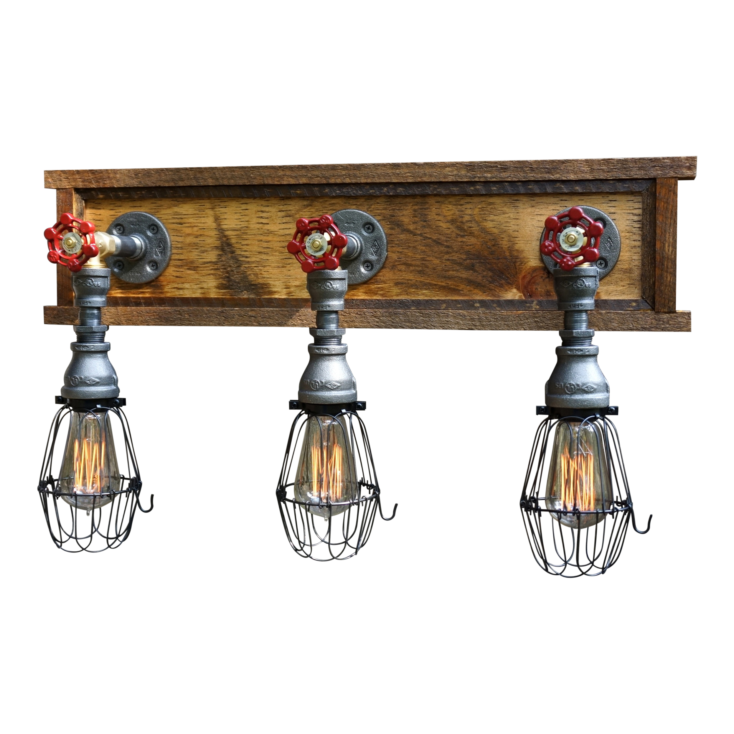 Craftsman Style Bathroom Vanity 3-Light with Wire Cages