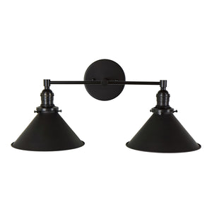 Jasper 18" Matte Black 2-Light Bath Fixture