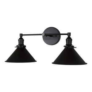 Jasper 18" Matte Black 2-Light Bath Fixture