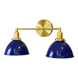 Sandpiper Blue & Brass 2-Shade Vanity Light