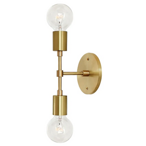 Jayce 2-Bulb Brass Vanity Light, Semi-Flush Mount