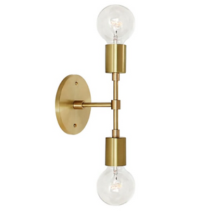 Jayce 2-Bulb Brass Vanity Light, Semi-Flush Mount