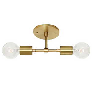 Jayce 2-Bulb Brass Vanity Light, Semi-Flush Mount