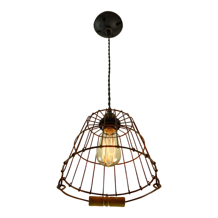 Rusty Red, Wire Cage Pendant Light