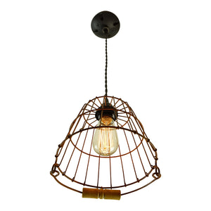 Rusty Red, Wire Cage Pendant Light