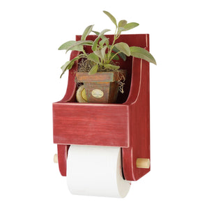 Farmhouse Style Toilet Paper Holder with Storage Shelf