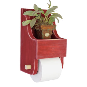 Farmhouse Style Toilet Paper Holder with Storage Shelf