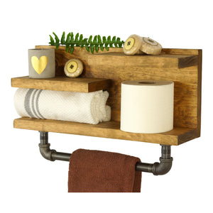 Midway Bathroom Accessory Shelf With Towel Bar