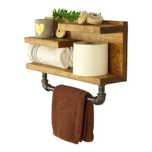 Midway Bathroom Accessory Shelf With Towel Bar
