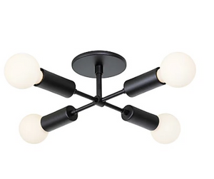 Retro Semi-Flush Mount 4-Light, Bulbs Included