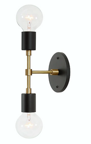 Adlie 2-Bulb Vanity Light, Brass & Matte Finish