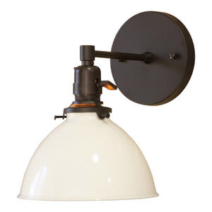 North Shore 1-Light Wall Sconce, White Lamp Shade