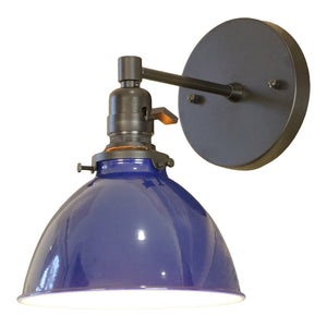 North Shore 1-Light Wall Sconce, Azure Blue Lamp Shade